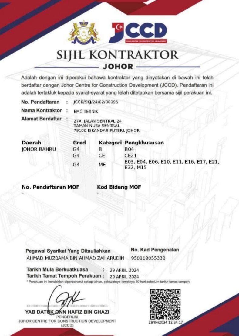 JCCD Electrical Services Johor